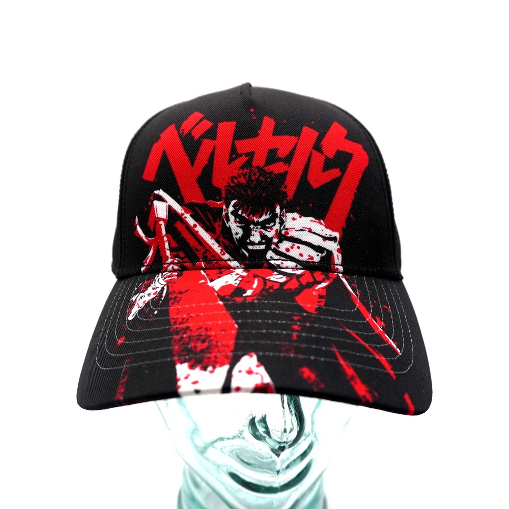 Berserk x Crunchyroll Official Anime Snapback Cap Black Red Logo Hat